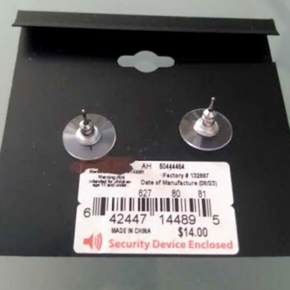 VERA WANG Romantic Gunmetal White Pearl Stud Earrings**NEW! - Picture 7 of 7